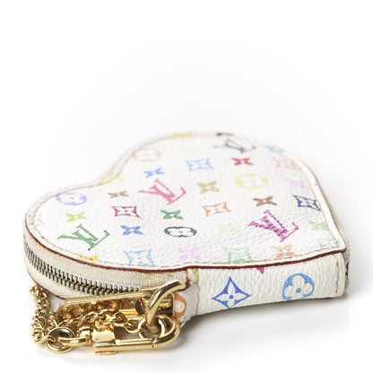 Louis Vuitton Monogram Multicolor Coeur Heart Coin Purse White 3 of 7