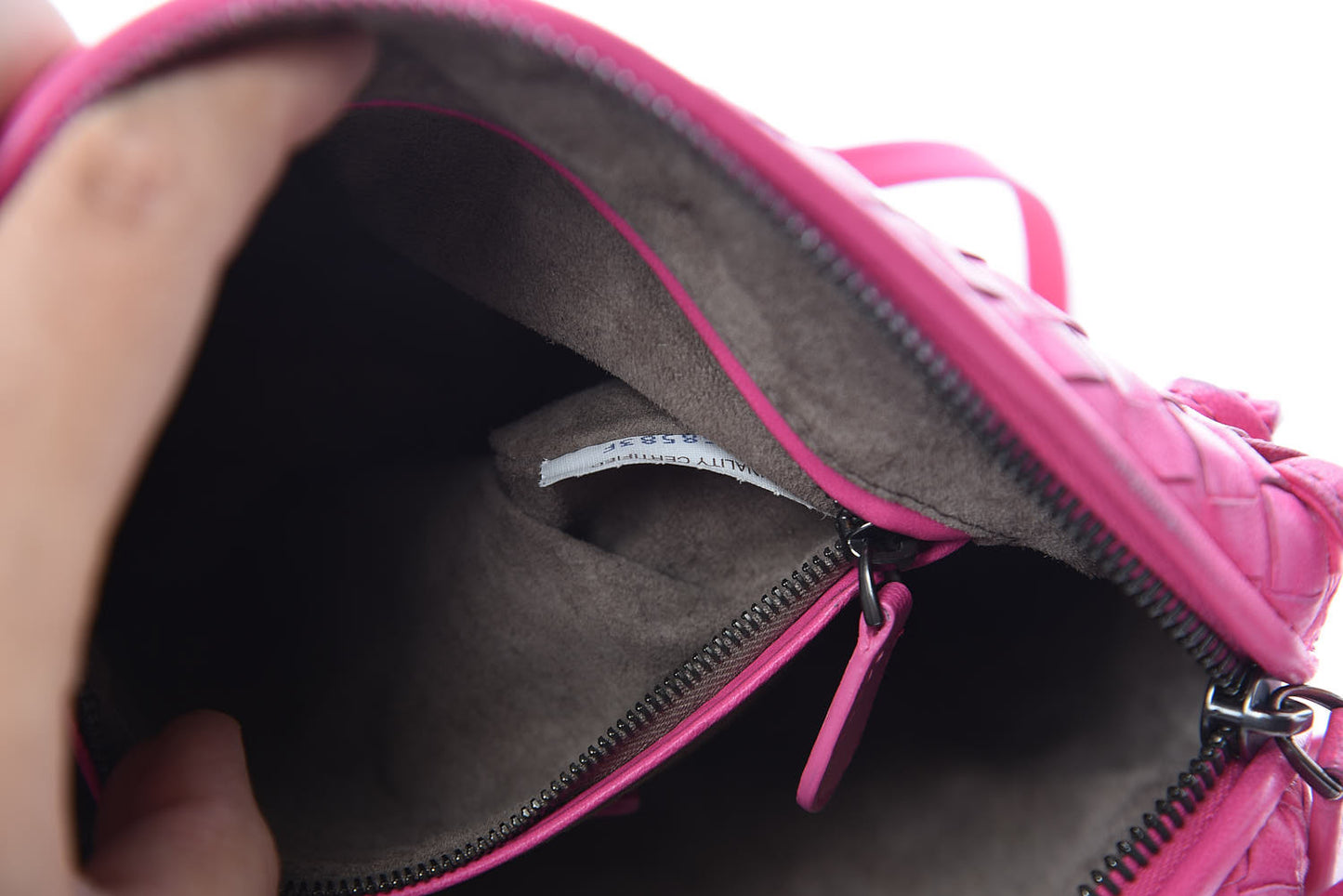 Nappa Intrecciato Nodini Bag Rosa Shock