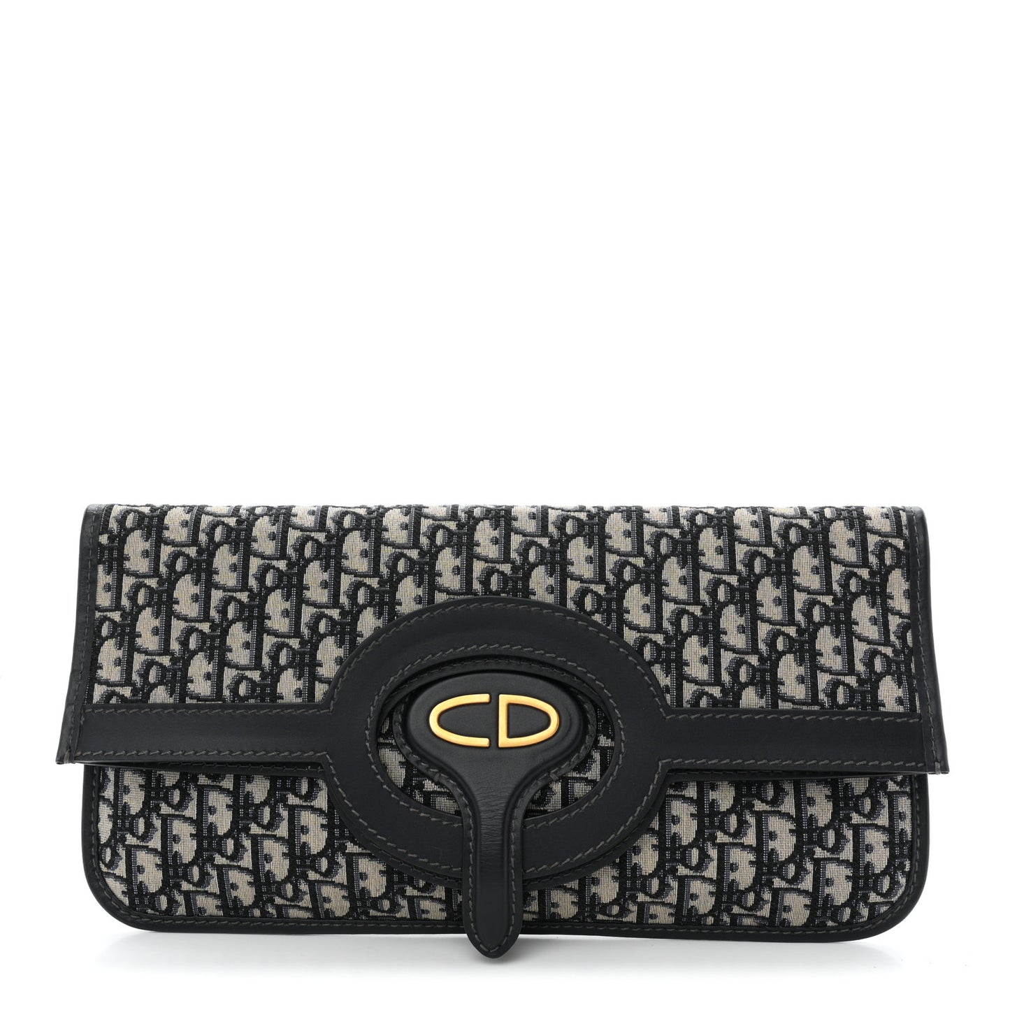 Oblique Fold Over Clutch Blue