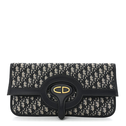 Christian Dior Oblique Fold Over Clutch Blue 1 of 7