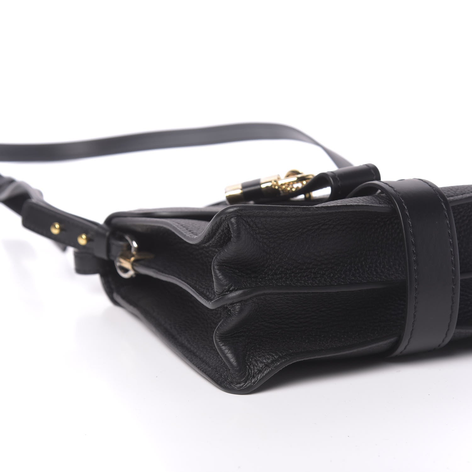 Chloe Shiny Grained Calfskin Small Aby Day Shoulder Bag Black 7 of 9