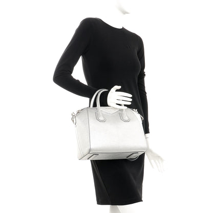 Givenchy Metallic Sugar Goatskin Small Antigona Silver 2 of 10
