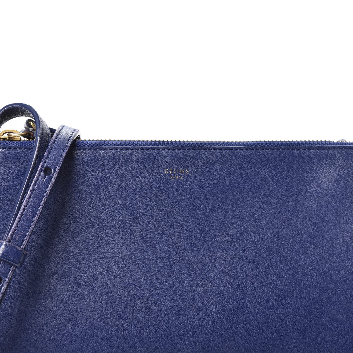 Celine Lambskin Small Trio Crossbody Bag Electric Blue 8 of 8