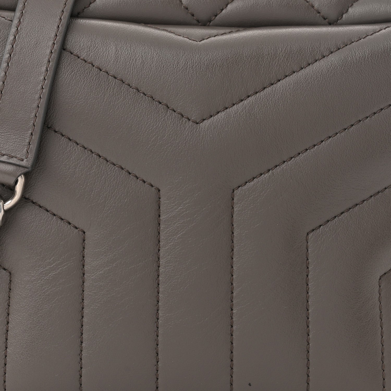 Saint Laurent Calfskin Y Quilted Monogram Small Loulou Bowling Bag Earth 7 of 10