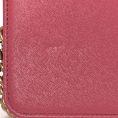 Chanel Lambskin Quilted Boy Wallet On Chain WOC Pink 10 of 12
