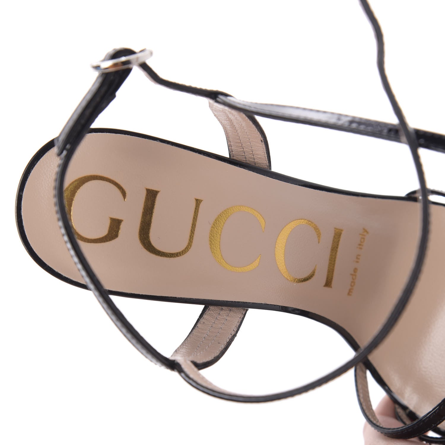 Gucci Vernice Crystal Sandals 36 Black 7 of 8