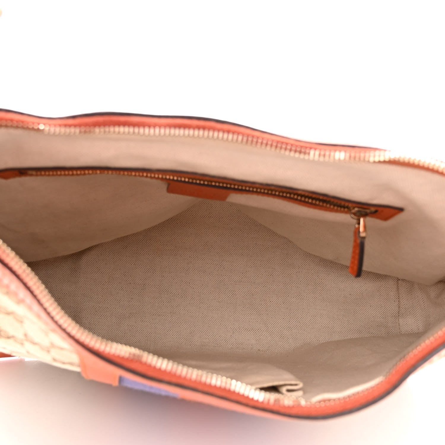 Gucci Monogram Vintage Web Medium Hobo Orange 5 of 10