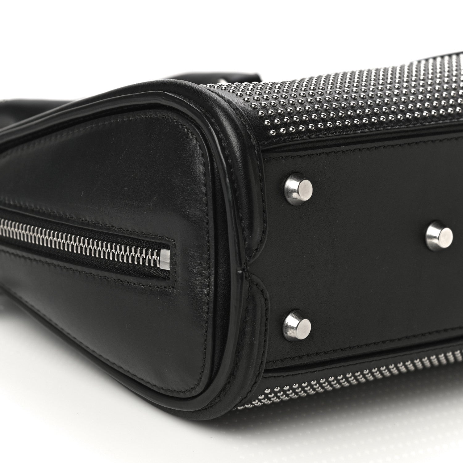 Alexander McQueen Calfskin Studded Mini Heroine Top Handle Bag Black 6 of 35
