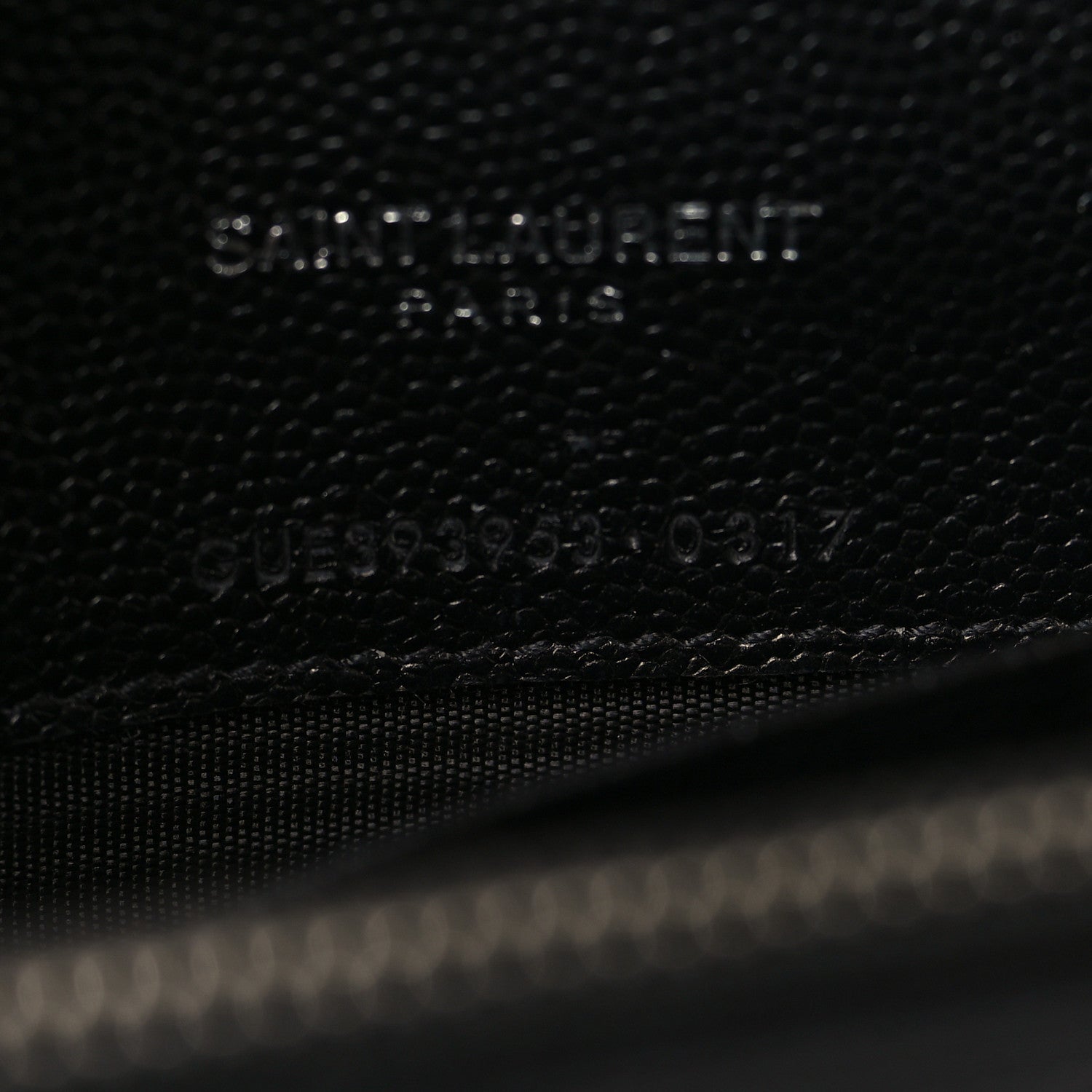 Saint Laurent Grain De Poudre Matelasse Chevron Monogram Envelope Chain Wallet Black 6 of 8