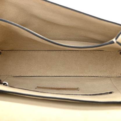 Valentino Garavani Pebbled Calfskin Onyx Medium Guitar Strap Rockstud Rolling Flap Saddle Bag Ivory 5 of 14
