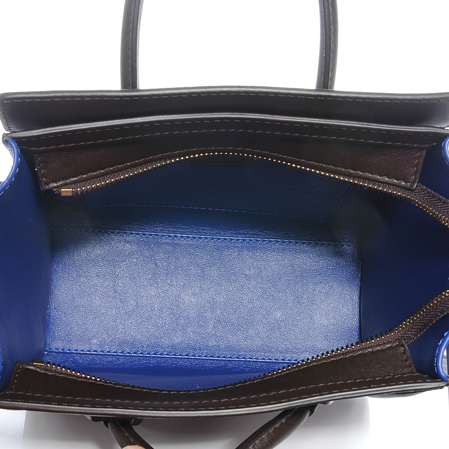 Smooth Calfskin Nano Tri-Color Luggage Acajou Royal Blue