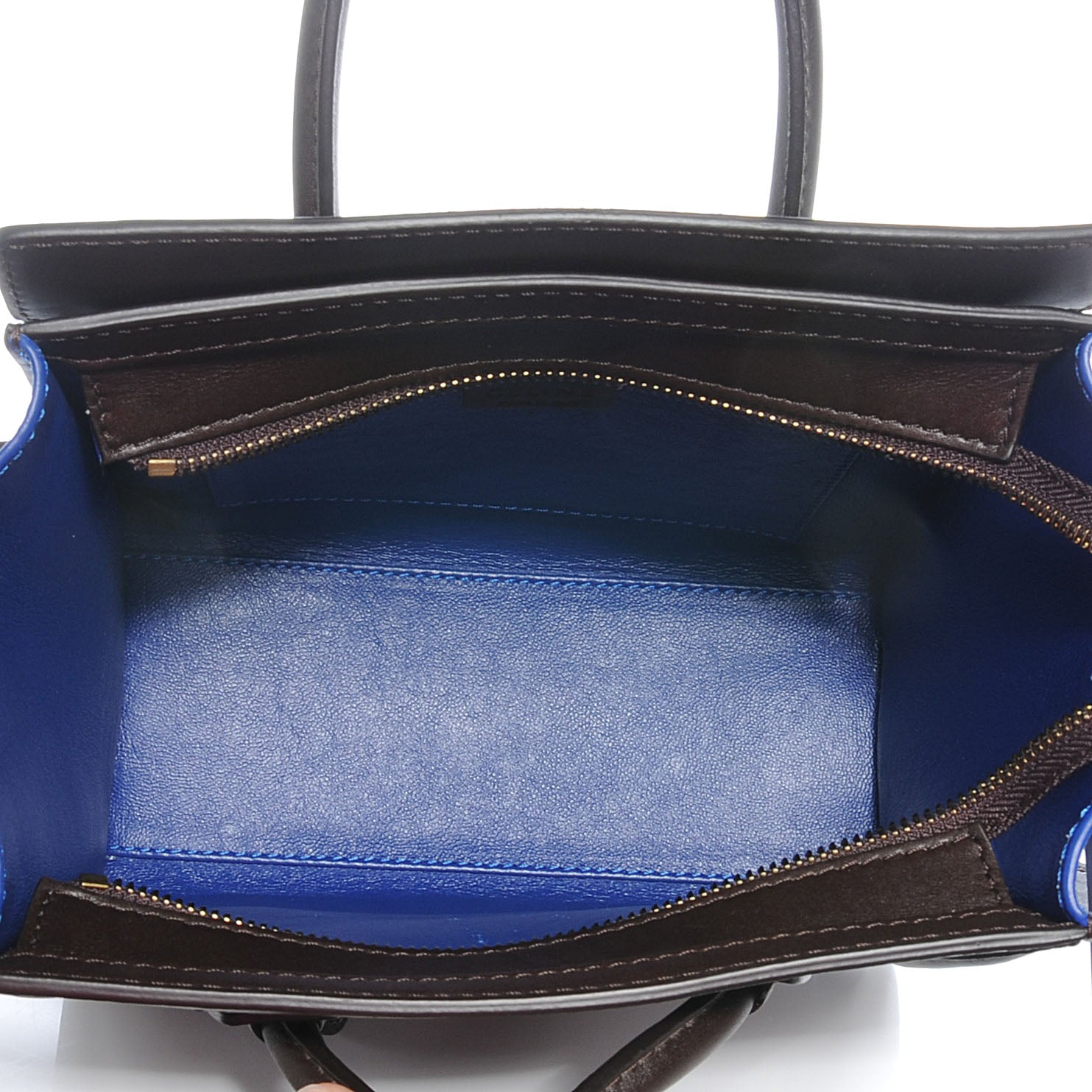 Celine Smooth Calfskin Nano Tri-Color Luggage Acajou Royal Blue 5 of 9
