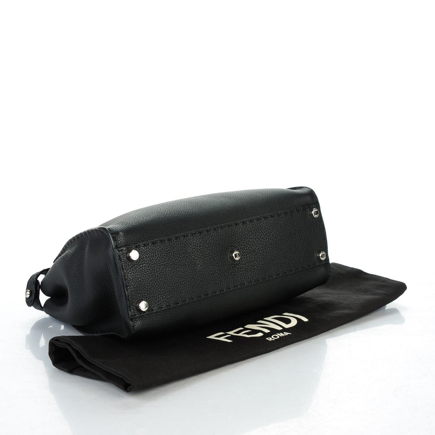 Cuoio Romano Selleria Bi-Color Medium Peekaboo Iconic Satchel Black Mou