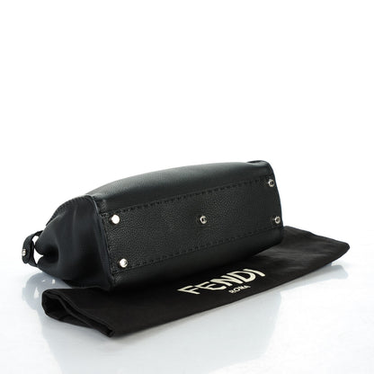 Fendi Cuoio Romano Selleria Bi-Color Medium Peekaboo Iconic Satchel Black Mou 4 of 7