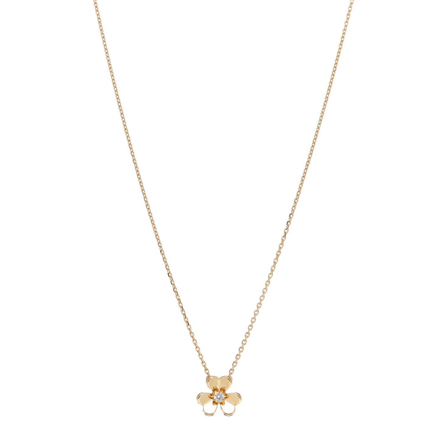 18K Yellow Gold Diamond Mini Frivole Pendant Necklace