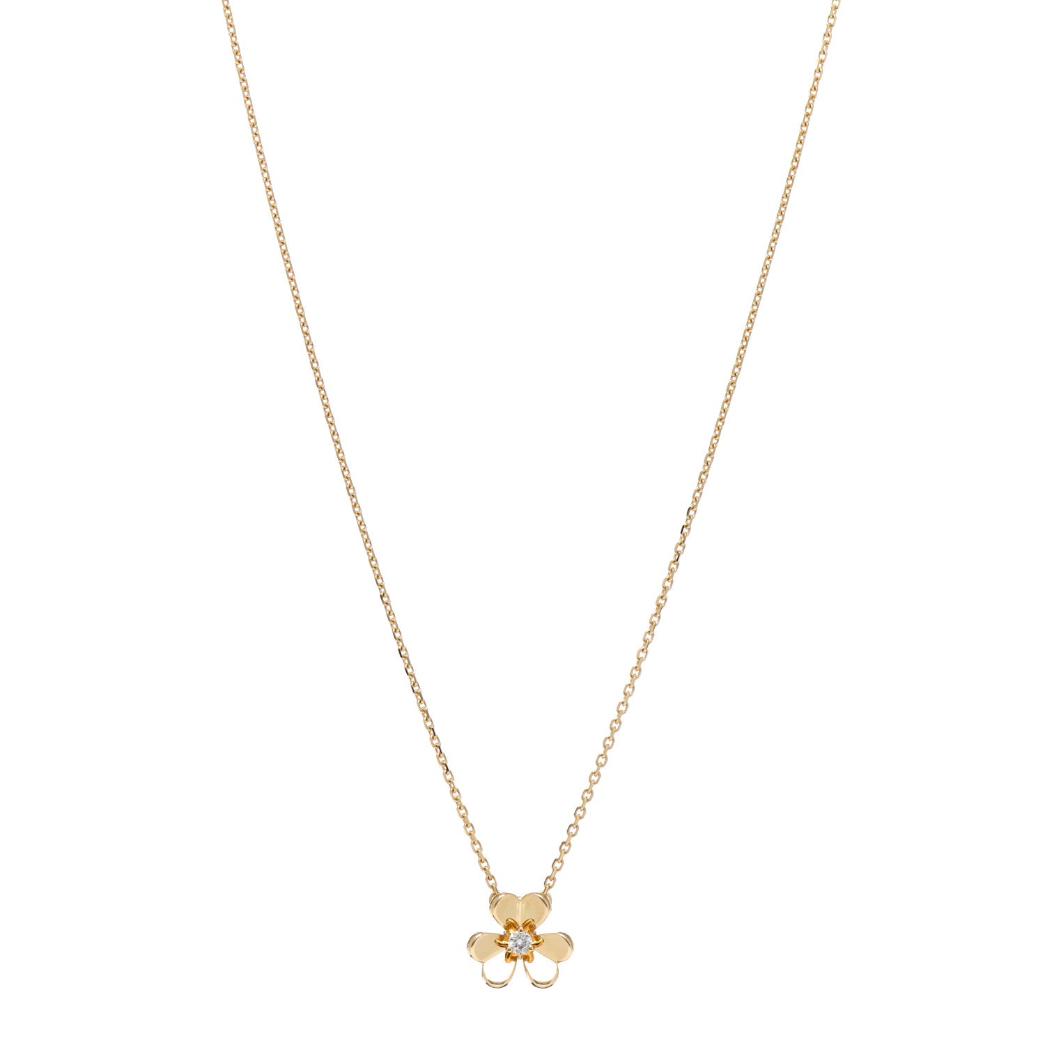 Van Cleef & Arpels 18K Yellow Gold Diamond Mini Frivole Pendant Necklace 1 of 4