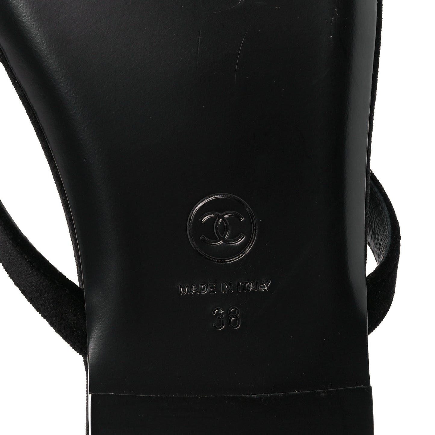 Velvet Crystal CC Thong Sandals 38 Black