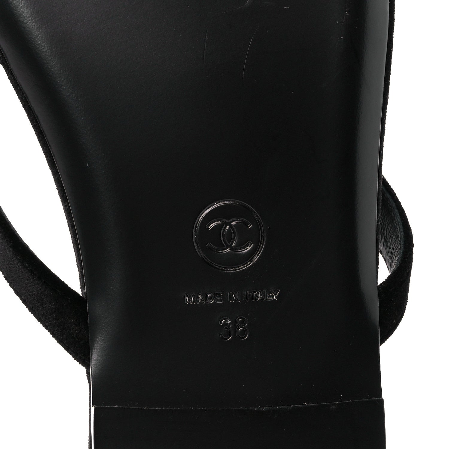 Chanel Velvet Crystal CC Thong Sandals 38 Black 6 of 8