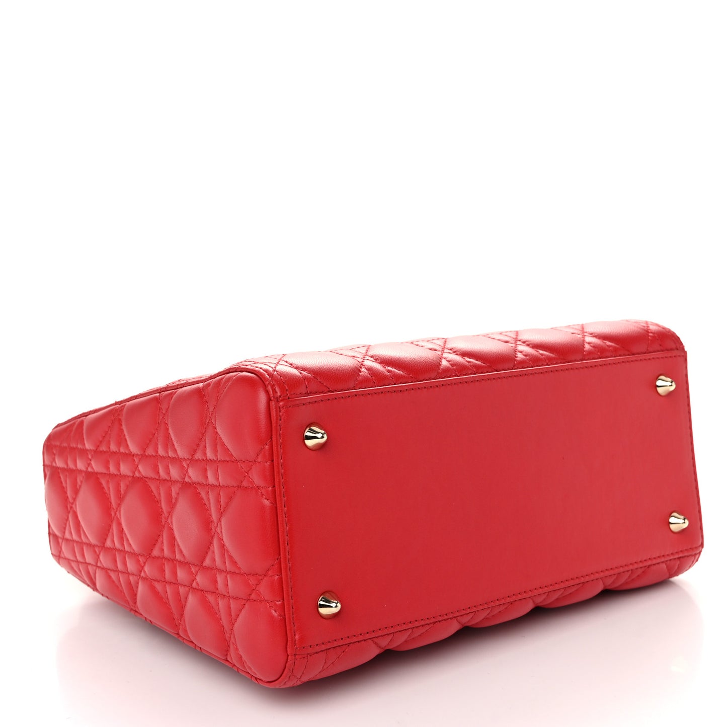 Lambskin Cannage Medium Lady Dior Red