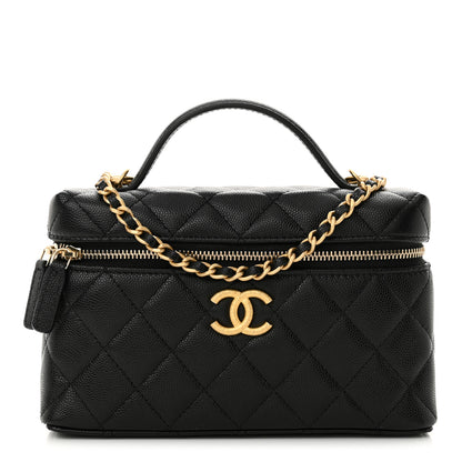Chanel Caviar Quilted Top Handle Clutch With Chain Black 1 of 11