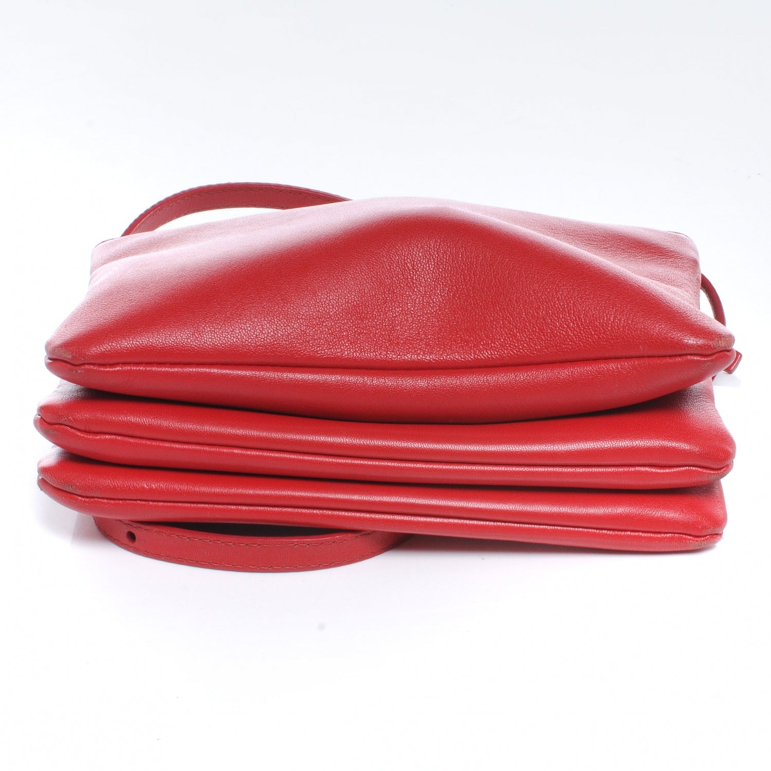 Celine Leather Trio Crossbody Bag Red 4 of 7