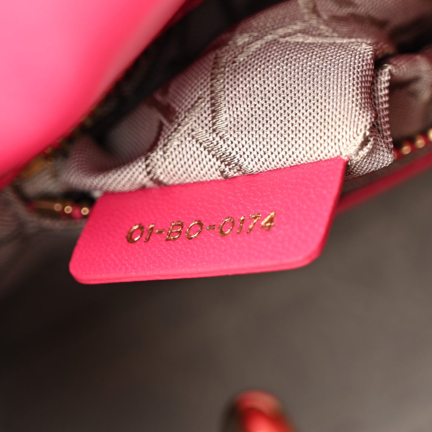 Lambskin Cannage Mini Lady Dior Fuchsia