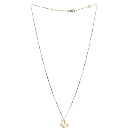 Van Cleef & Arpels 18K Yellow Gold Mother of Pearl Sweet Alhambra Butterfly Pendant Necklace 3 of 8