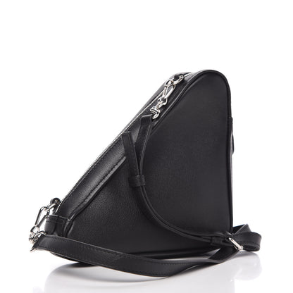 Balenciaga Calfskin Triangle Crossbody Bag Black 3 of 11