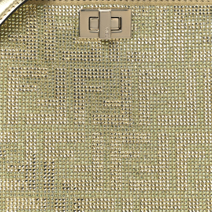 Fendi Crystal Vitello Laminato FF Petite Peekaboo I SEE U Satchel Crystal Platinum Light Gold 7 of 9