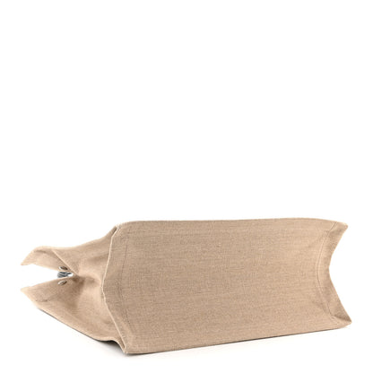 Saint Laurent Linen Calfskin Small Rive Gauche Tote Greggio Natural 4 of 10
