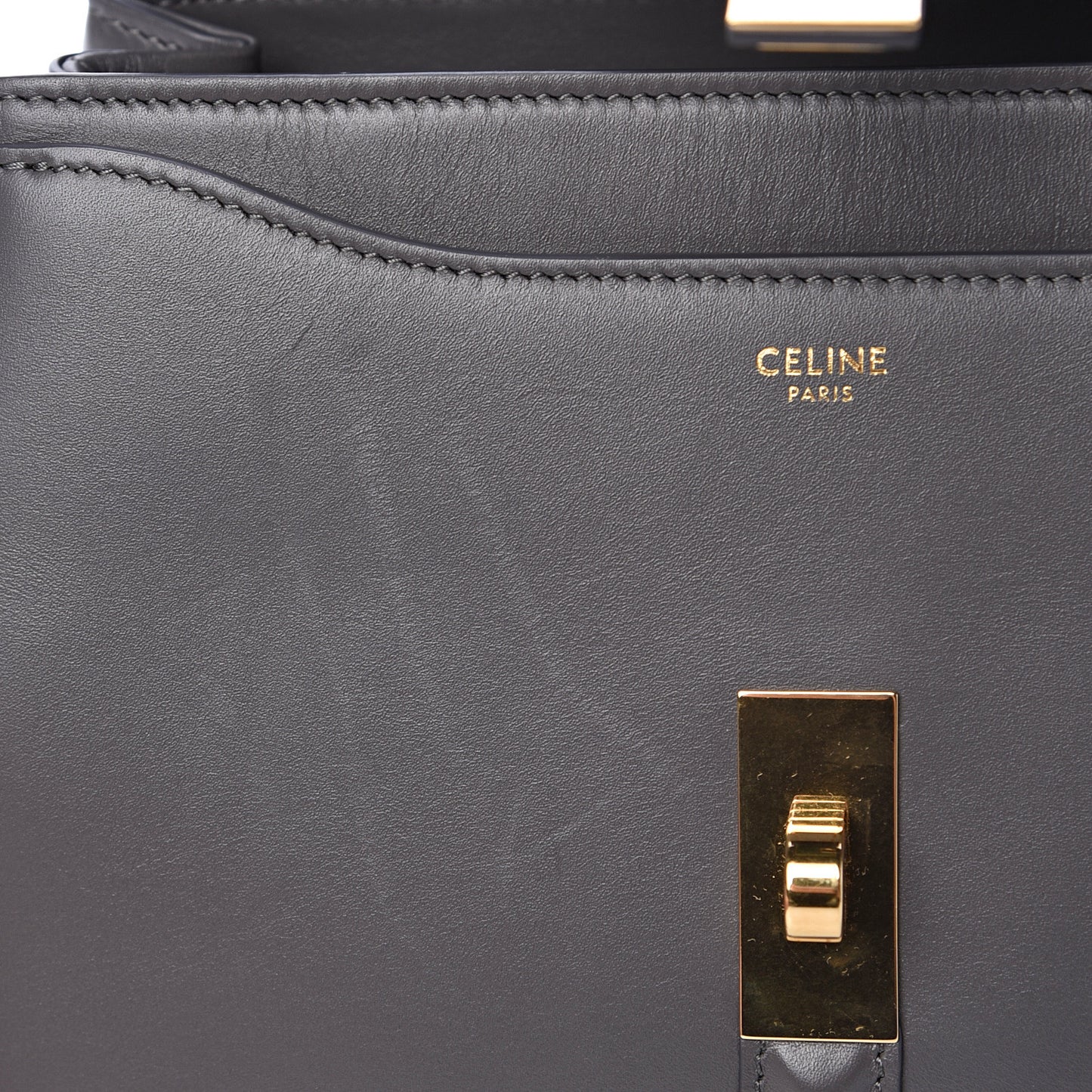Satinated Calfskin Small 16 Top Handle Bag Gray