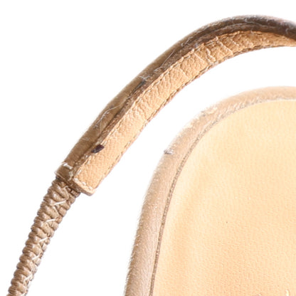 Chanel Lambskin Patent Calfskin Quilted Cap Toe CC Slingback Pumps 38.5 Beige Black 11 of 13