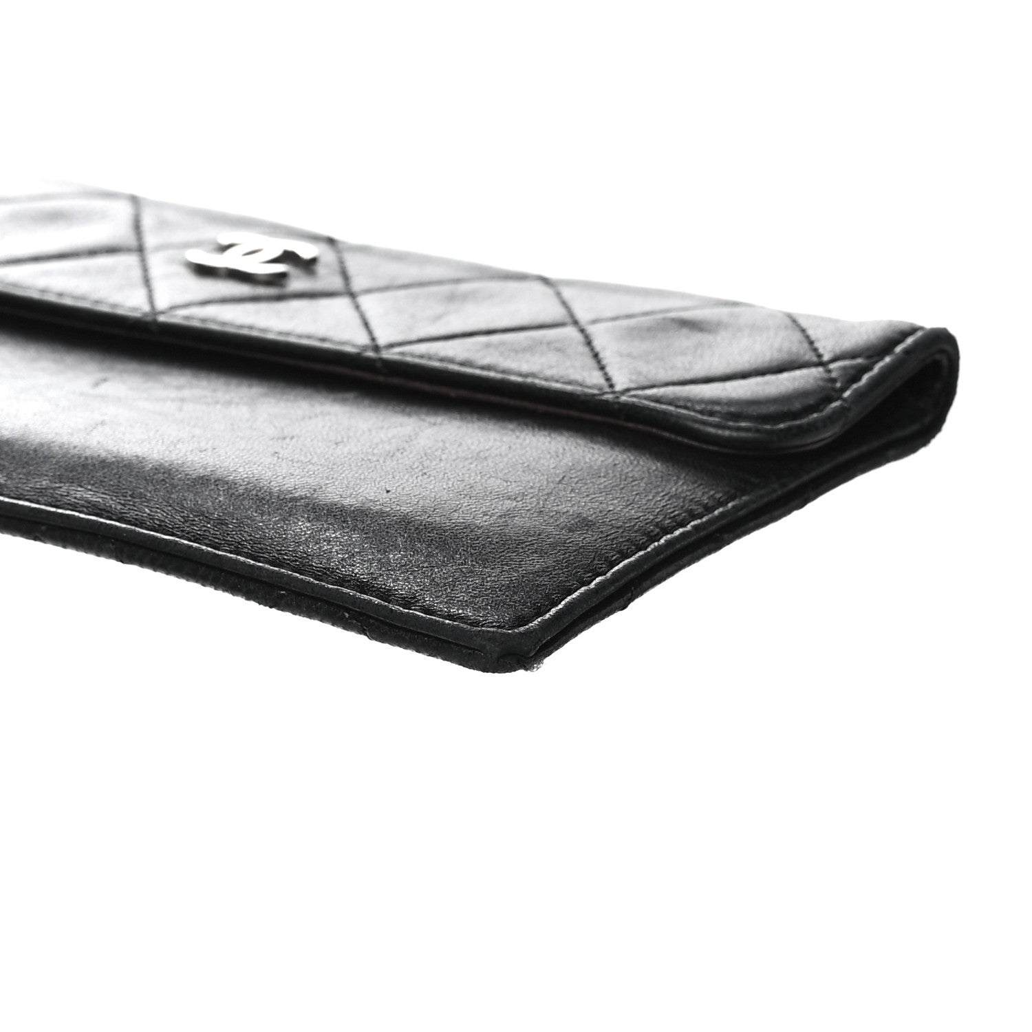 Chanel Lambskin Quilted Flap Pouch Black 8 of 13
