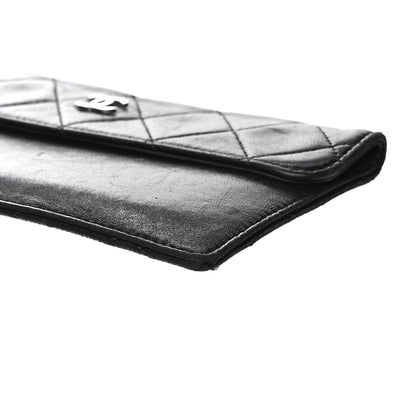 Chanel Lambskin Quilted Flap Pouch Black 8 of 13