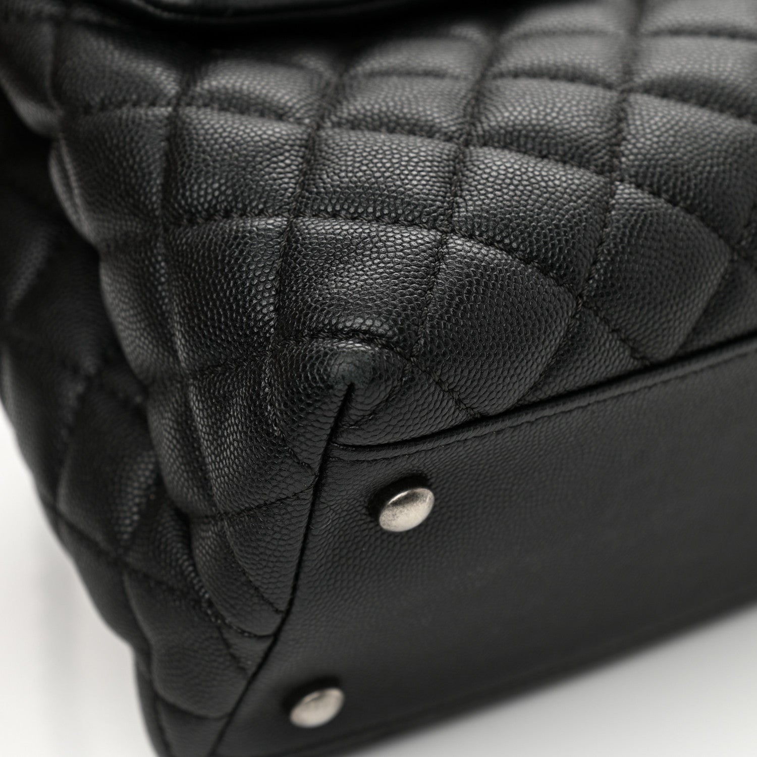 Chanel Caviar Lizard Quilted Medium Coco Handle Flap Black 9 of 10