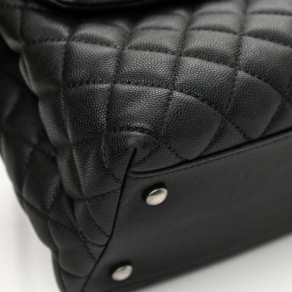 Chanel Caviar Lizard Quilted Medium Coco Handle Flap Black 9 of 10