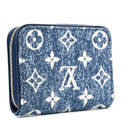 Louis Vuitton Denim Monogram Jacquard Zippy Coin Purse Bleu 3 of 7