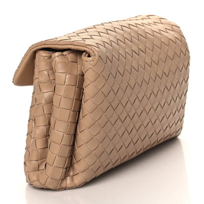 Bottega Veneta Nappa Intrecciato Flap Clutch Almond 3 of 10