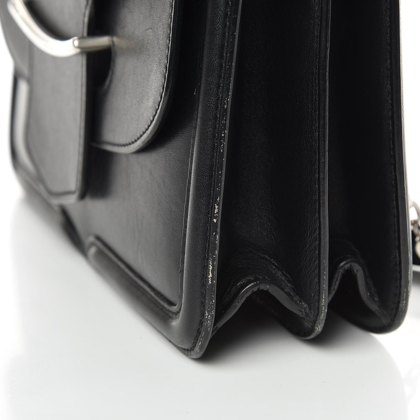 Calfskin Heroine Chain Satchel Black