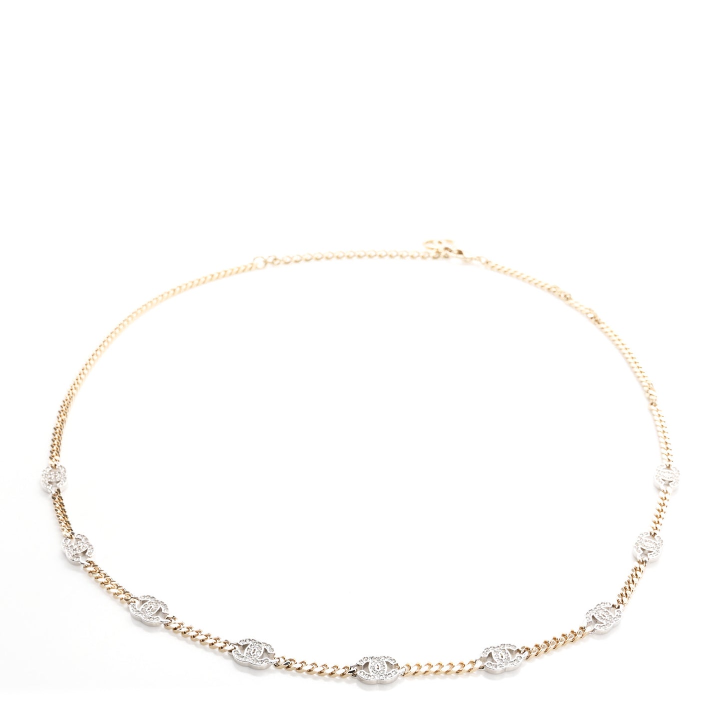 Crystal CC Chain Links Belt Gold Silver