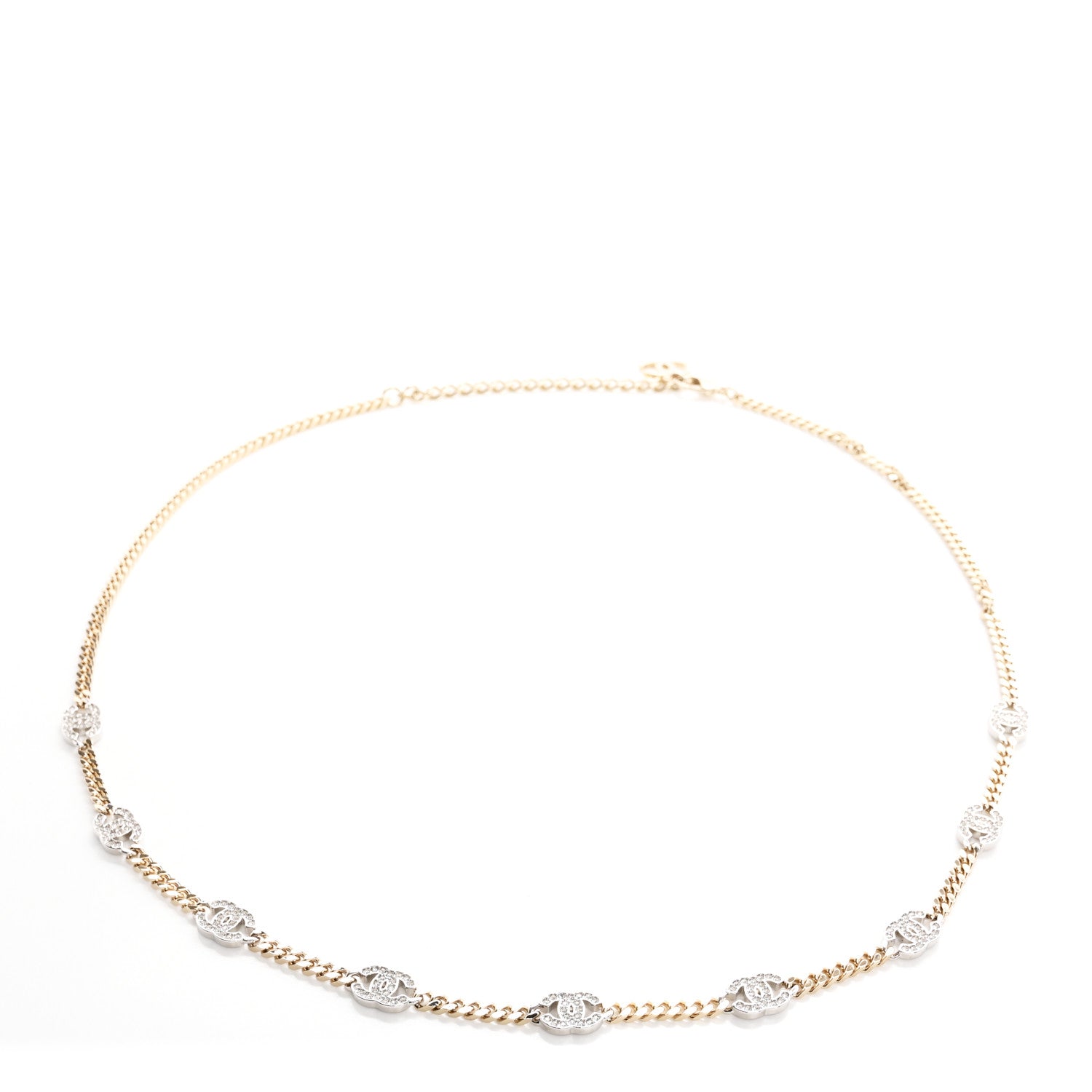 Chanel Crystal CC Chain Links Belt Gold Silver 1 of 4