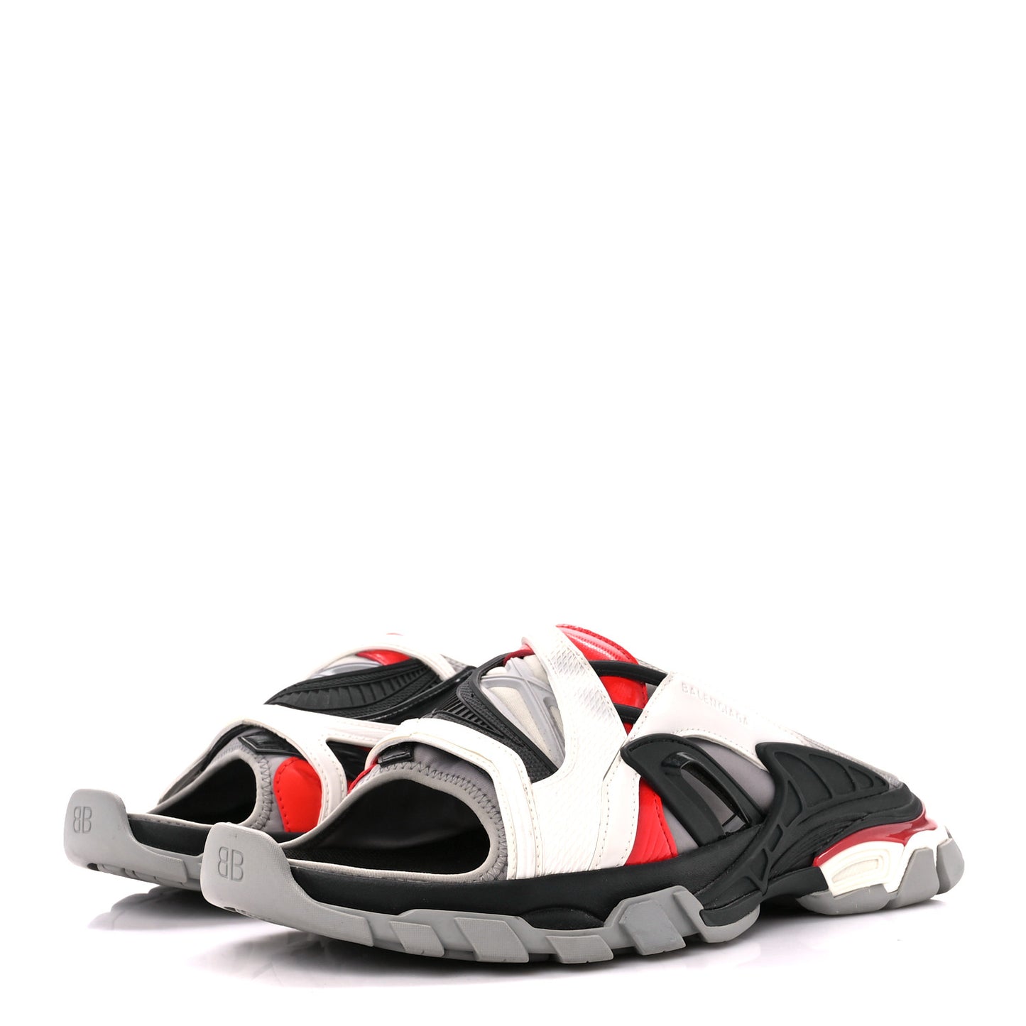 Rubber Mens Track Slide Sandals 42 Red