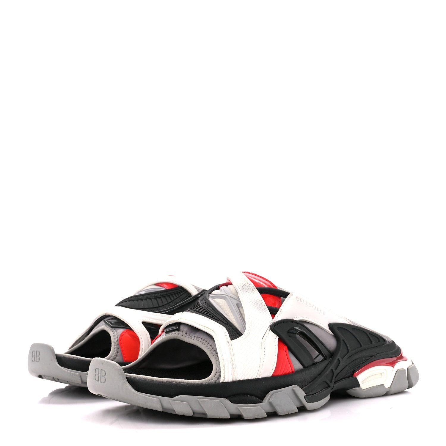 Balenciaga Rubber Mens Track Slide Sandals 42 Red 3 of 8