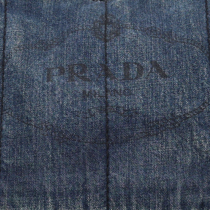 Prada Denim Logo Tote Avio 8 of 10