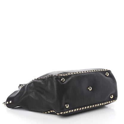 Valentino Garavani Vitello Medium Rockstud Tote Black 3 of 7