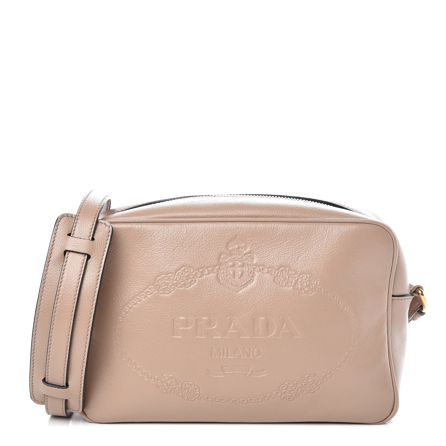 Prada Glace Calfskin Embossed Logo Crossbody Cammeo 1 of 9