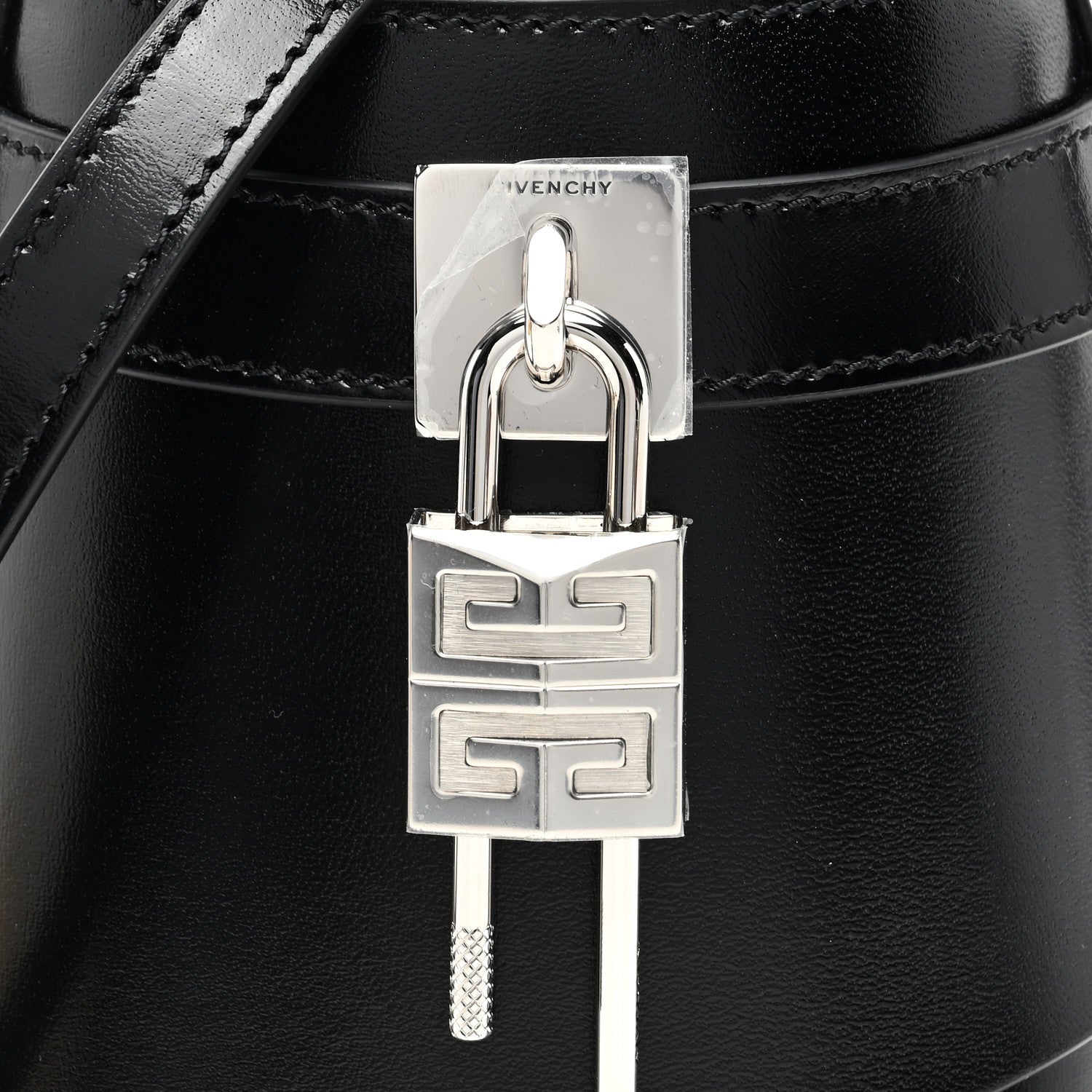 Givenchy Box Calfskin Micro Shark Lock Bucket Bag Black 7 of 9