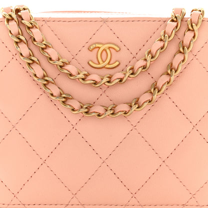 Chanel Lambskin Quilted CC Pearl Crush Camera Case Light Pink 8 of 10