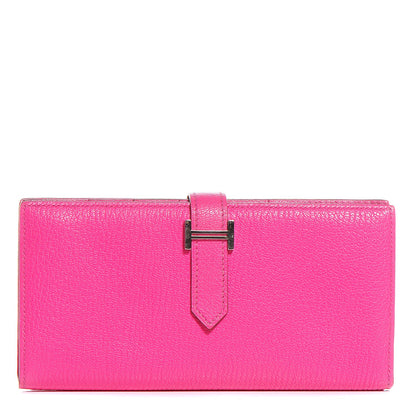 Hermes Chevre Mysore Bearn Gusset Wallet Rose Tyrien 1 of 8