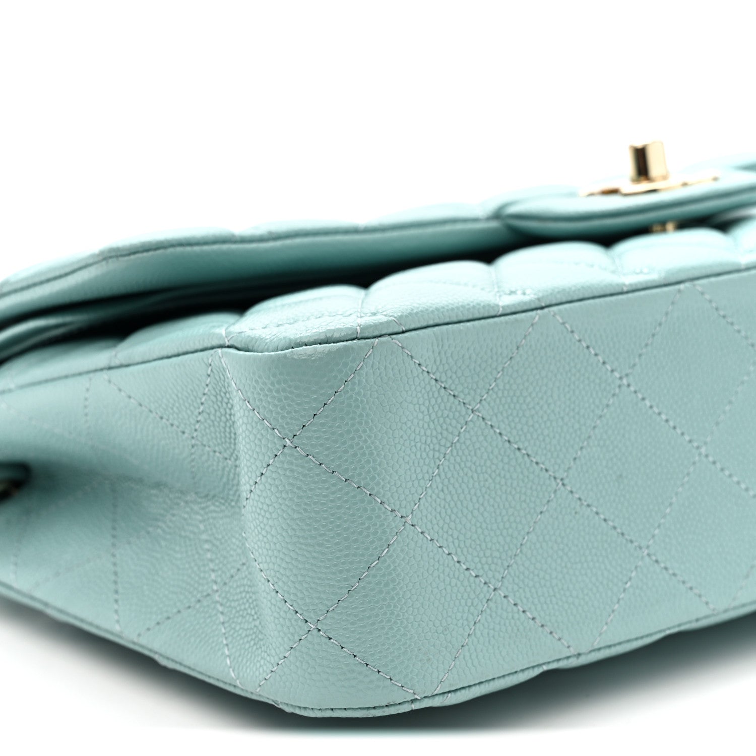 Chanel Caviar Quilted Medium Double Flap Light Blue 9 of 10